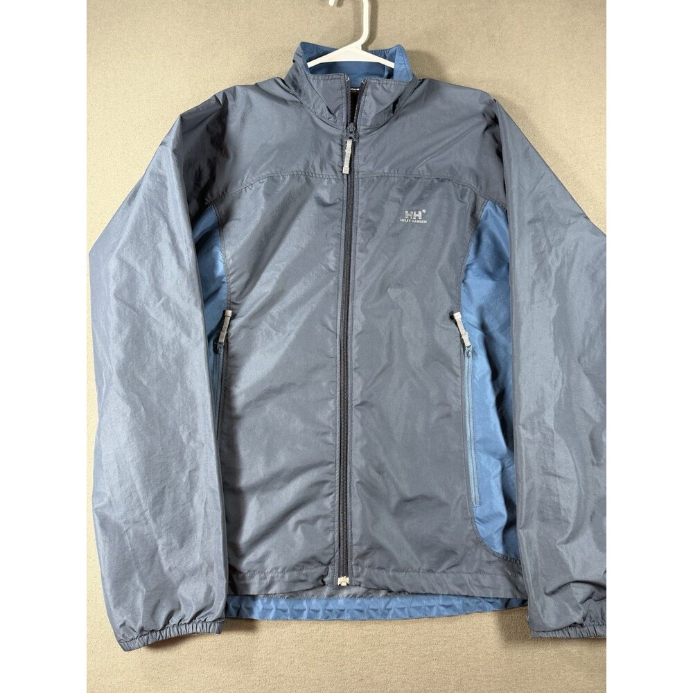 Helly Hansen Tech Jacket Mens Large Blue Full Zip Windbreaker Outdoor Waterproof